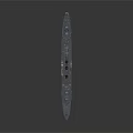 Detailed Warship Model Watercraft With Smokestacks Masts And Number 76