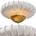 Elegant Modern White Wave Design Decorative Ceiling Light With Golden Interior 3d model