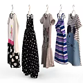 Cute Children's Clothes Hanging With Peppa Pig Cat Pattern Striped And Polka Dot Designs