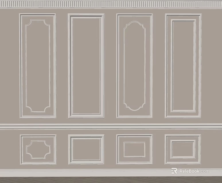 Various Gypsum Molding Designs With Rectangular And Decorative Patterns For Interior Wall Decor 3d model 