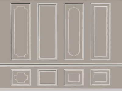 Various Gypsum Molding Designs With Rectangular And Decorative Patterns For Interior Wall Decor 3d model