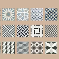 Stone mosaic floor tile mosaic floor tile 3d model
