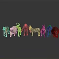 Different Animal Toy Models Collection Featuring Tiger Polar Bear Gorilla Zebra And More