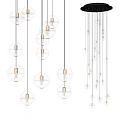 Stylish Hanging Crystal Chandeliers with Transparent Glass Balls and Bright Illumination Design