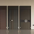 Minotti Security Doors Three Modern Designed Models With Textured Surfaces And Secure Locks 3d model