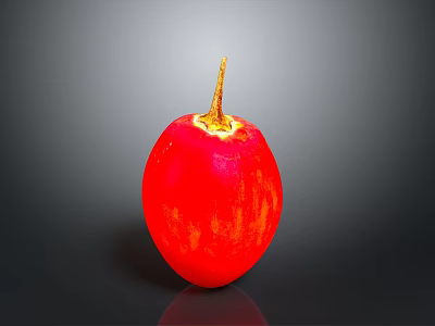 Red Shiny Round Household Item With Golden Top And Glossy Surface 3d model