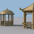 Various Wooden Gazebos with Unique Roof Designs for Garden Landscaping