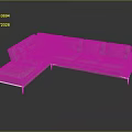 Modern L Shaped Gray Fabric Sofa With Multiple Cushions And Metal Legs Design