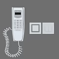 Smart Intercom System With Digital Display Keypad Coiled Cord And Control Panels 3d model