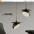 Modern POLIFORM Pendant Lights With Brass And Black Domed Design For Interior Spaces