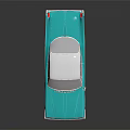 Classic Turquoise Vintage Car With White Roof And Streamlined Retro Design