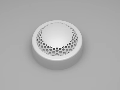 Public Facility Safety Smoke Detector With White Round Design And Perforated Surface 3d model