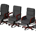 Stylish Office Chairs With Leather Upholstery Red Wooden Legs Armrests And Wheels