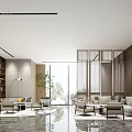 Modern reception area sales department hotel lobby 3d model