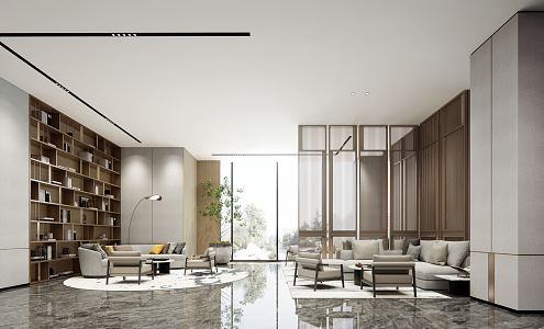 Modern reception area sales department hotel lobby 3d model