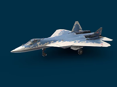 Modern Military Fighter Jet With Camouflage Paint Scheme And Twin Engine Design 3d model