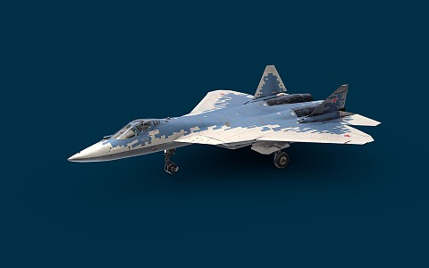 Modern Fighter Su57 Fighter Jet Aircraft Stealth Military Fighter 3d model