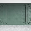 Dark Green Background Wall with Black Carved Decorations Classic Style Textured Surface in Modern Interior