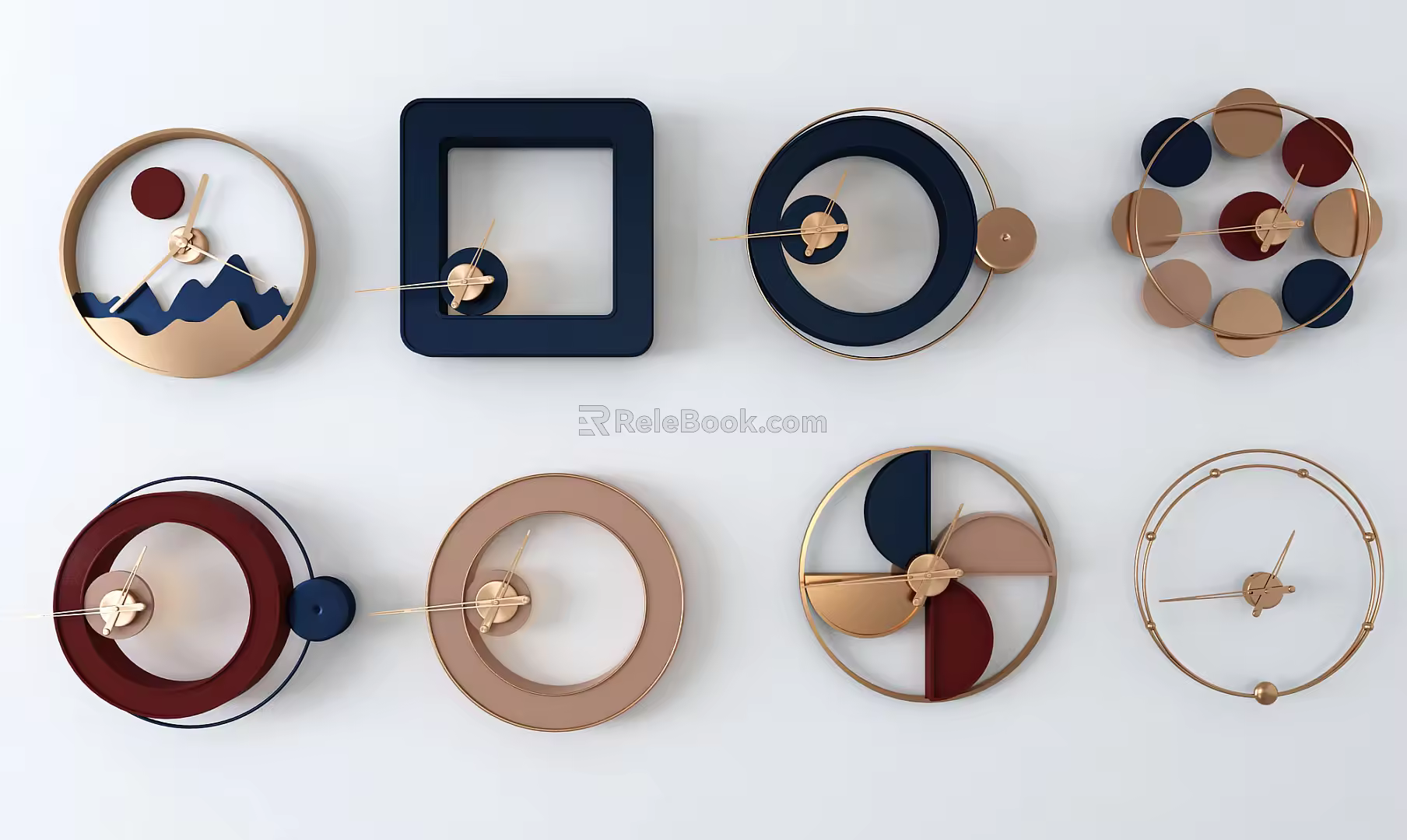 Light Luxury Clock and Watch 3d model