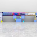 Modern Exhibition Booth Design With Colorful Blocks Blue Yellow Cubes And China Construction Sign