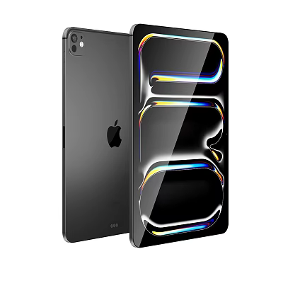Black Apple iPhone With Transparent Protective Case Featuring Colorful Reflective Lines Design 3d model