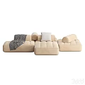 Modern Multiplayer Corner Sofa Collection 3d model