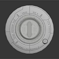 Futuristic Circular Control Panel With Concentric Rings Linear Center And Edge Button