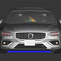 Black Volvo Estate Wagon With Roof Rack Large Wheels Tinted Windows And Reflection