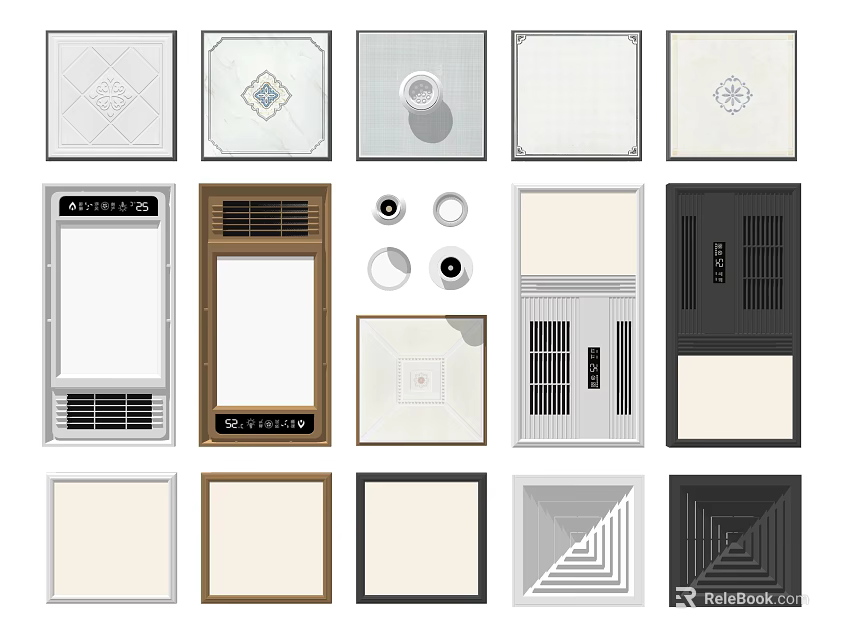 Modern Air Conditioner Vents With Multiple Designs And Styles For Home Use 3d model 