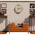 Stylish Entryway Console Table Featuring Golden Gramophone Vintage Books and Black Decor Items