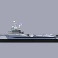 Aircraft Carrier Naval Weapon With Flight Deck Radar Systems And Combat Equipment 3d model