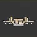 Industrial Facility 3D Model With Equipment Pipes Yellow Supports And Structural Layout