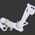 3D Modeled Metal Mechanical Part Featuring Joints Holes And Colored Details