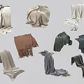 Various Colored Scarves In Different Folded Styles With Fringed Details