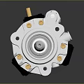Industrial Mechanical Component With Silver Casing Black Base Gold Connectors And Shaft