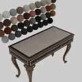 Vintage Dark Wooden Desk With Carved Legs Three Drawers And Wooden Top Design