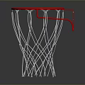 Basketball Hoop With Red Rim White Net And Red Backboard Design