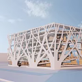 Modern Library Architecture Art Gallery Architecture Exhibition Hall Architecture Public Architecture 3d model