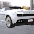 White Lamborghini Sports Car Exterior Design With Sleek Front Headlights And Grille