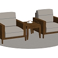 New Chinese Style Single Sofa Leisure Chair Single Chair 3d model