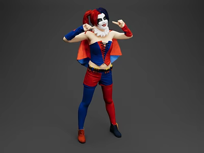 Modern game character clown 3d model