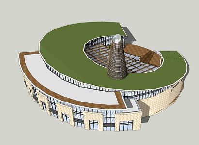 Modern Round Theater 3d model