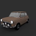 Vintage Brown Small Classic Car Exterior Design With Retro Style