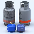 Industrial Equipment Showcasing Large Gray And Small Blue Propane Cylinders For Industrial Use