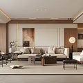 Elegant Modern Living Room Interior With Sofa Coffee Table And Floor Lamp Decor
