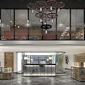 Modern Bar Interior Design With Chandeliers Bar Counter And Patterned Floor