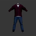 Stylish Purple Cardigan with White T shirt Blue Jeans and Gray Shoes Outfit