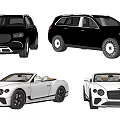 Luxury SUV and Convertible Cars Featuring Black and White Stylish Exterior Designs
