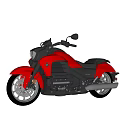 Stylish Red and Black Cruiser Motorcycle with Sleek Design Black Seats and Alloy Wheels