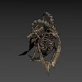 Skeletal Dragon Game Movie Character With Metallic Structure And Intricate Bones